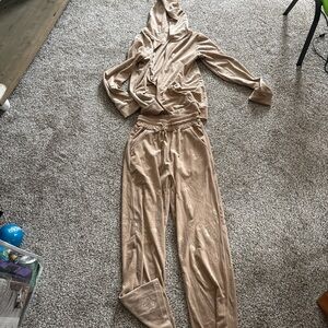 Beige Hooded Lounge Set